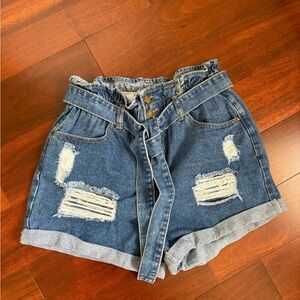 Denim Distressed Women's Shorts